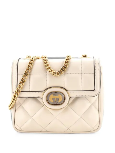 Gucci Pre-Owned Deco Chain Flap Bag Mixed Matelasse Leather Mini shoulder bag White D0YJ5GZ512TFQGSC