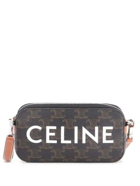 Celine Pre-Owned Horizontal Pouch Crossbody Bag Logo Triomphe Coated Canvas shoulder bag Brown BPI0KLMAP5M71P81