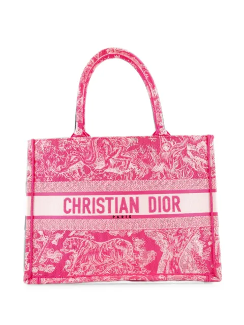 Christian Dior Pre-Owned Book Embroidered Canvas Medium tote bag Pink 84UJ7AXNNWZ7V0XK