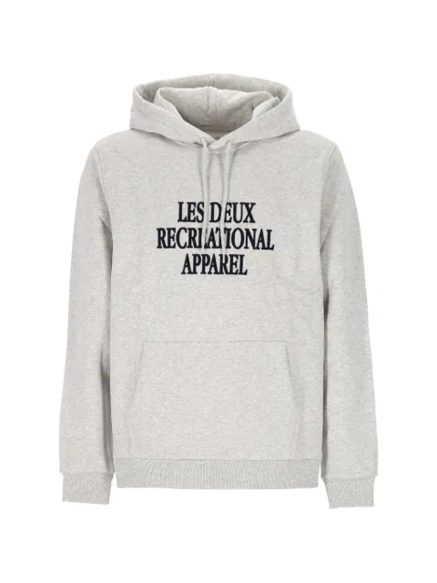 Les Deux From Copenhagen logo-print cotton hoodie Grey 1002336