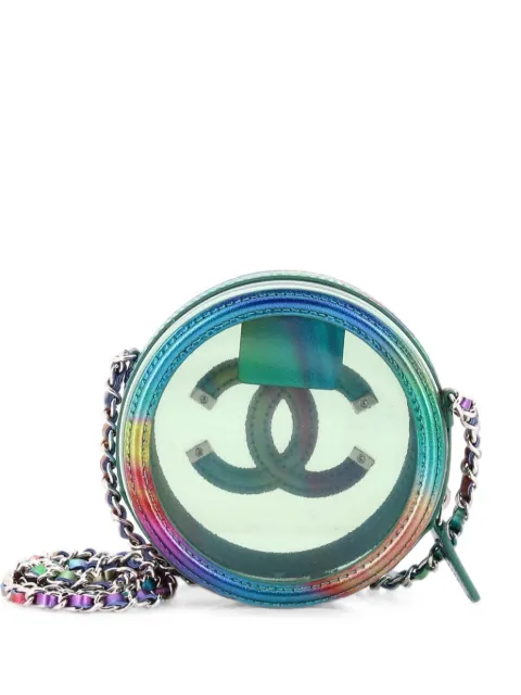 CHANEL Pre-Owned Filigree Round Clutch with Chain PVC with Lambskin Mini crossbody bag White RSBAITU3RTW2YVXS
