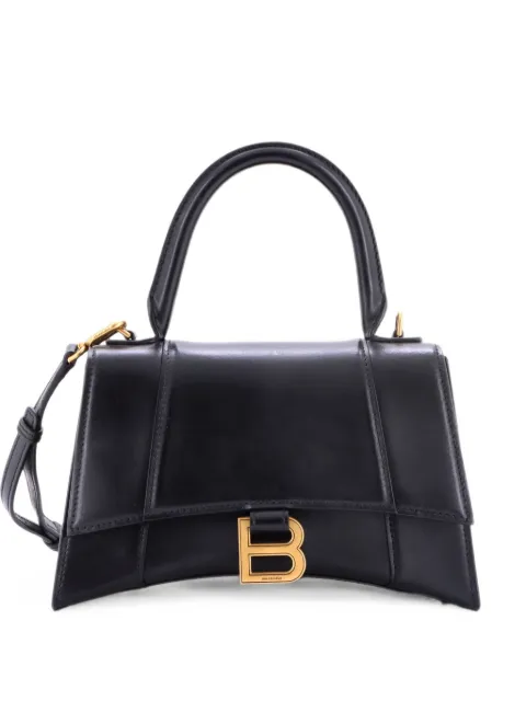 Balenciaga Pre-Owned Hourglass Top Handle Bag Leather Small satchel Black 3ZN32RBU1UNRESLE