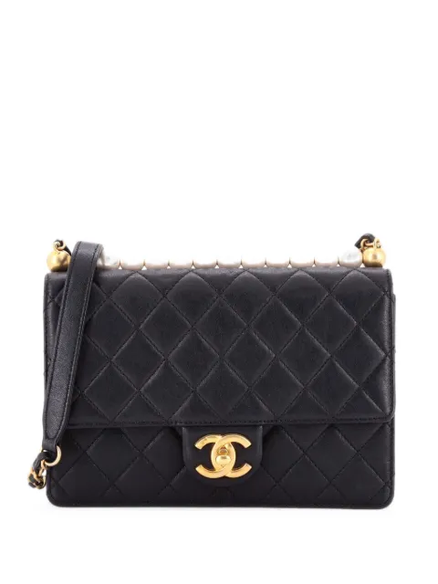CHANEL Pre-Owned Chic Pearls Flap Bag Quilted Lambskin Small shoulder bag Black 72FPDEI4E7HK19CN