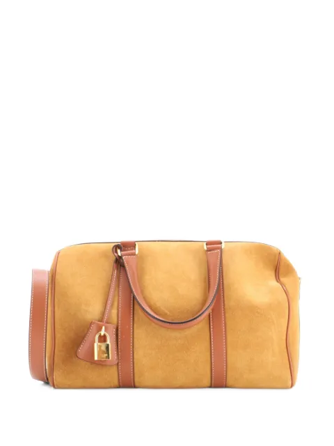 Celine Pre-Owned Convertible Boston Bag Suede and Leather Large travel bag Brown N9SUPI4HOKF89YSN