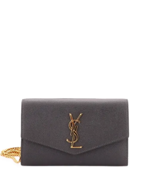 Saint Laurent Pre-Owned Uptown Chain Wallet Leather crossbody bag Grey 30CP8S1SZIMVLHYS