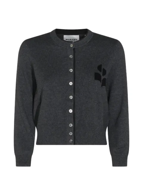 MARANT ÉTOILE Lona logo-embroidered cardigan Grey 26PCA0163FAD1L16EANBK