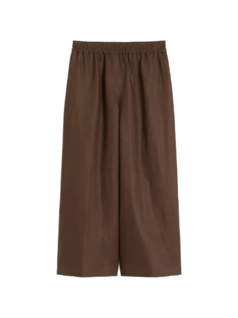 Weekend Max Mara elasticated linen trousers Brown WKDFELINO037