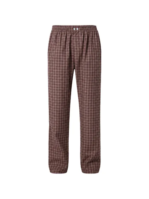 TEKLA Serra check pyjamas Brown MP454CO