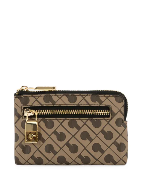 Gherardini monogram-print zipped pouch Brown GHW0115MOKA