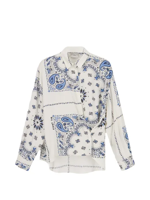 8pm Cannes paisley-print draped shirt White DP8PM61C05A