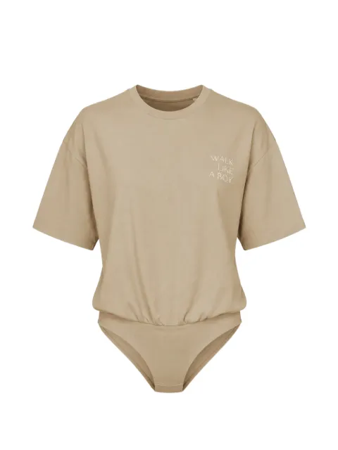 Halfboy logo-print short-sleeve bodysuit Neutrals HS261WT110