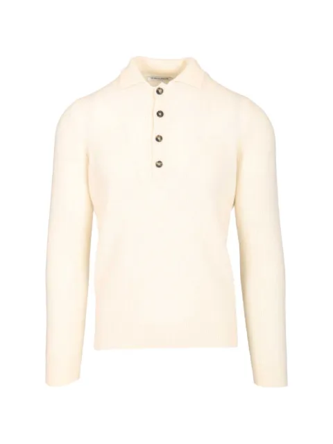 LUIGI GENTILE ribbed wool polo shirt White LG124001BIANCO