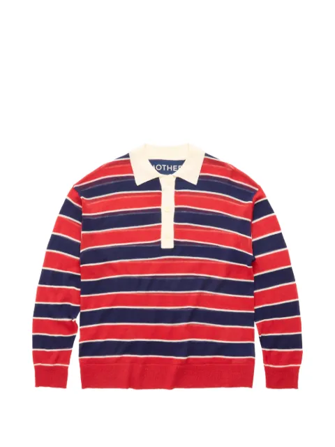 MOTHER The Biggie Raquette striped sweater Red 834062174