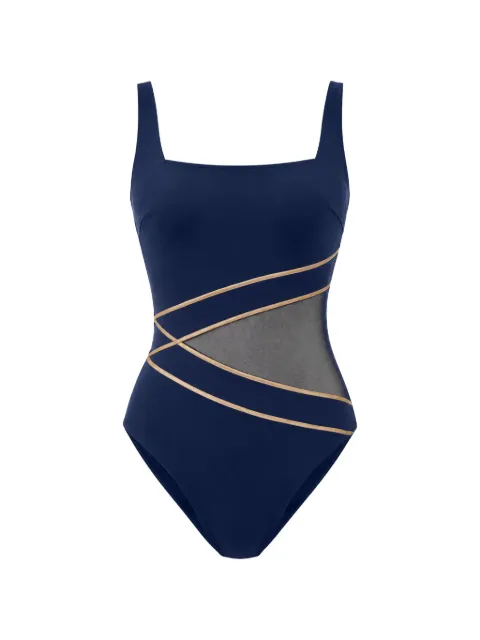 Gottex Onyx mesh-panel square-neck swimsuit Blue OO172U41940