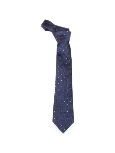 Altea polka-dot herringbone-weave tie Blue 2511284