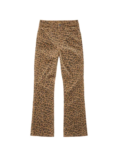 MOTHER The Hustler Flood leopard-print jeans Brown 108972071