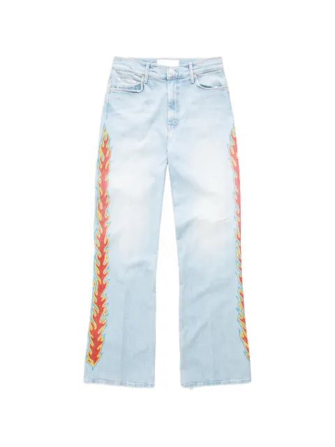 MOTHER The Saloon Sneak flame-print jeans Blue 11515259