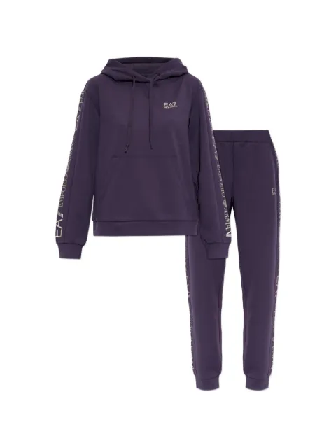 Ea7 Emporio Armani logo-print hooded tracksuit Purple 7W000789AF18880
