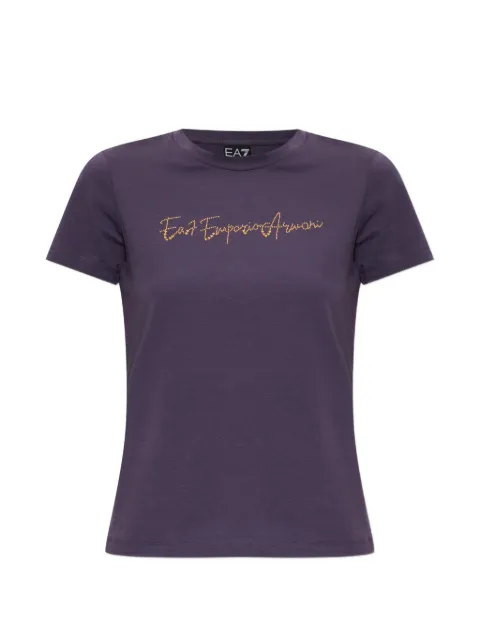 Ea7 Emporio Armani sequin-logo T-shirt Purple 7W001399AF14880