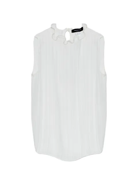 Fabiana Filippi ruffled-collar pleated blouse White TPD216F250M3510000