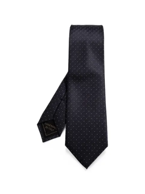 Brioni polka-dot herringbone tie Blue O61A00OE40J