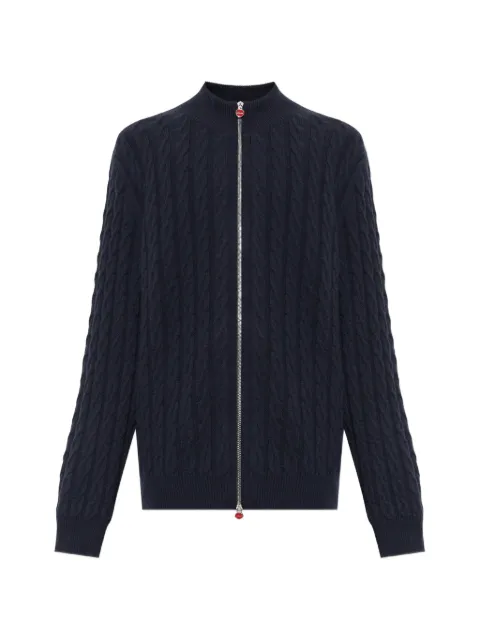 Kiton cable-knit zip-up cardigan Blue UMK1019K34600B0