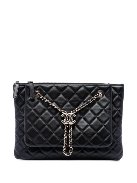 CHANEL Pre-Owned 2019 CC Quilted Lambskin Double Zip crossbody bag Black EBWVDOJOLDK7NOGX