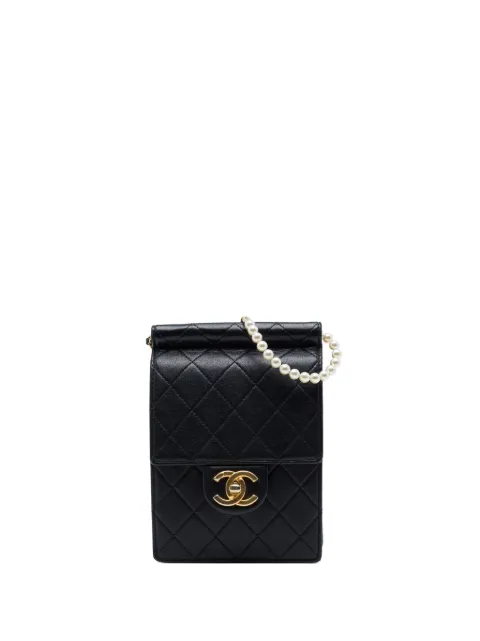 CHANEL Pre-Owned 2019 Quilted Lambskin Vertical Chic Pearls Flap crossbody bag Black 48MPDCAP0K5L59R9