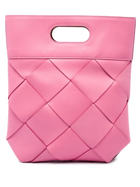 Bottega Veneta Pre-Owned 2019-2021 Medium Leather Maxi Intrecciato Slip tote bag Pink VZY4B222ZOJU5KJK