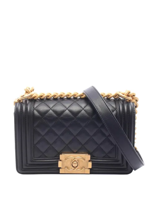 CHANEL Pre-Owned 2019 Old Medium Quilted Lambskin Boy Flap crossbody bag Black LD8VV9HDDDUL9A36