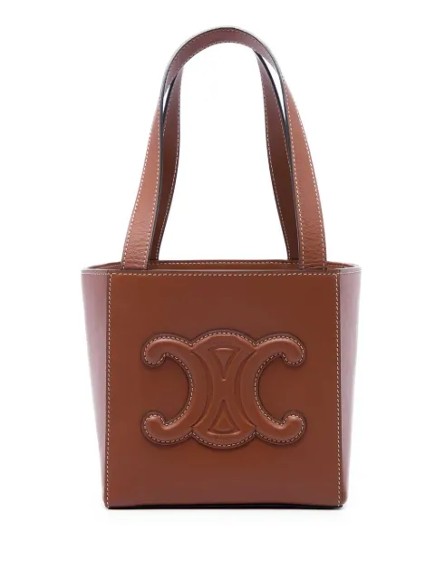 Celine Pre-Owned 2022 Calfskin Cuir Triomphe Cube handbag Brown SZYCRIREEQAHDBLY