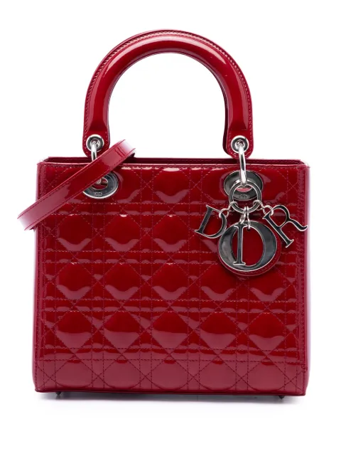 Christian Dior Pre-Owned 2014 Medium Patent Cannage Lady Dior satchel Red UZSKC75H3HNTKOKB