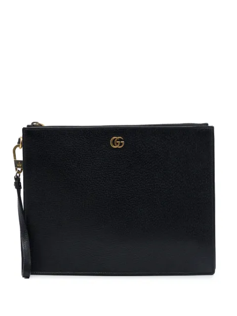 Gucci Pre-Owned 2016-2026 GG Marmont Calfskin clutch bag Black SA78XT1EDAQ0XGDB