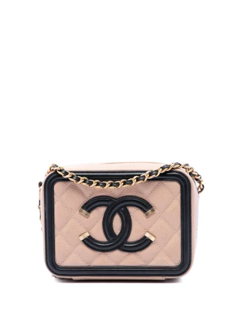 CHANEL Pre-Owned 2018-2019 Mini Caviar CC Filigree crossbody bag Neutrals CZ6OIG9IDHIONTYX