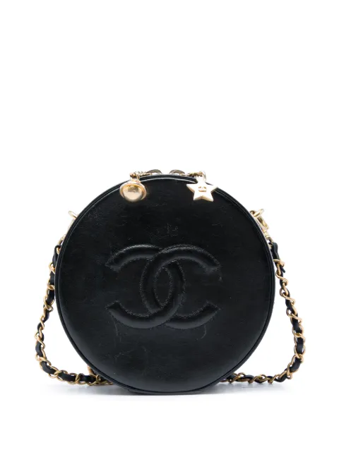 CHANEL Pre-Owned 2017-2018 Glazed Calfskin Round As Earth Evening Bag satchel Black 9CTXZV10AZZGHEZN