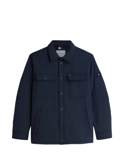 Tommy Hilfiger padded logo-patch shirt jacket Blue MW0MW44767