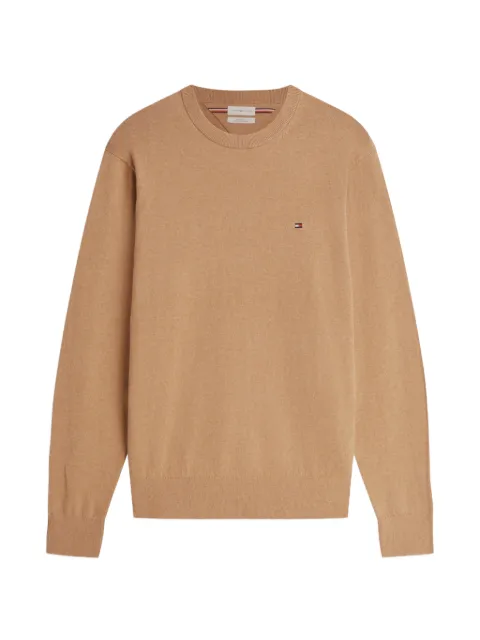 Tommy Hilfiger logo-embroidered crew-neck sweater Neutrals MW0MW28046