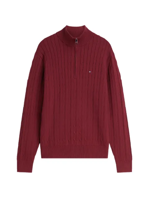 Tommy Hilfiger cable-knit quarter-zip sweater Red MW0MW36532