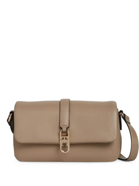Tommy Hilfiger logo-plaque grained shoulder bag Neutrals AW0AW19198