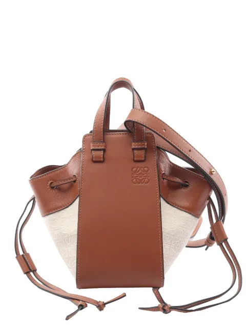 Loewe Pre-Owned 2021-2026 Mini Leather and Canvas Hammock Bag satchel Brown LANXRTUC4J5JDFD9