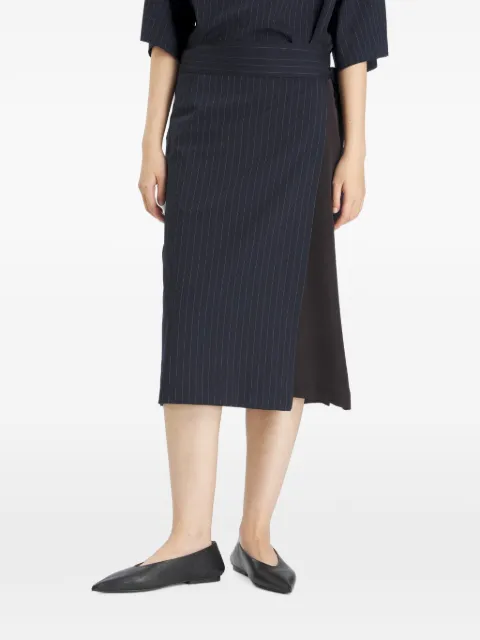 Barena Lizzy patchwork wrap midi skirt Blue GND5783