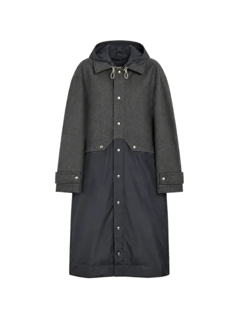 Plan C layered hooded coat Grey CSCAG51DOHTW047
