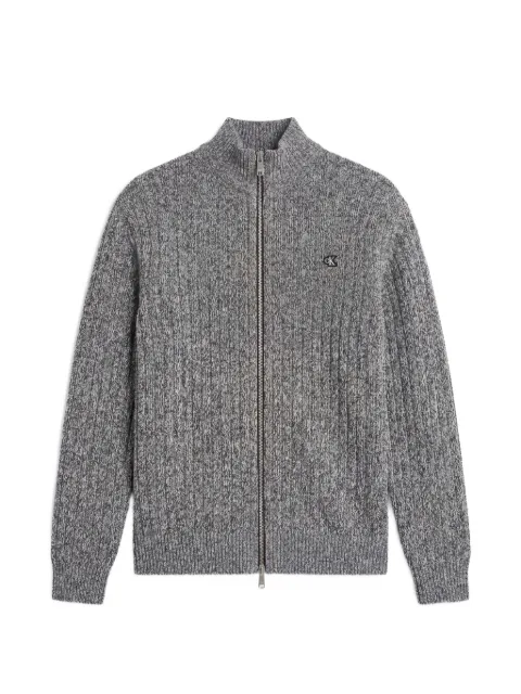 Calvin Klein ribbed-knit zip-up cardigan Grey LV04RH319GCEF