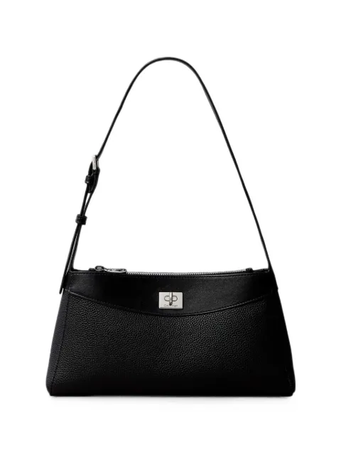 Calvin Klein grainy-texture twist-lock shoulder bag Black LV04F3886GUB1