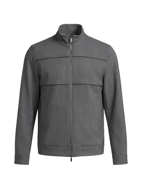 Peserico contrast-piping zip-up jacket Grey R5701200588