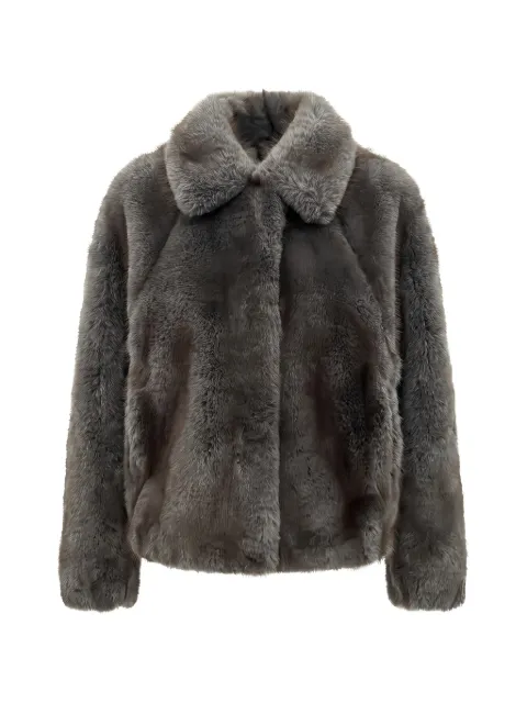 VALENTINI 1972 faux-fur shirt-collar jacket Brown 4132
