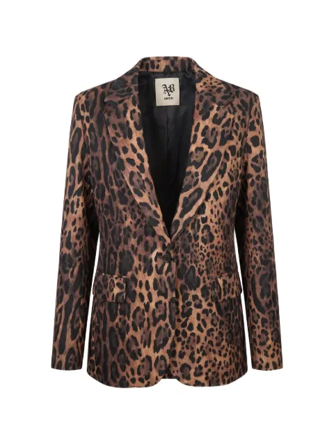 Aniye By leopard-print single-breasted blazer Brown 181322