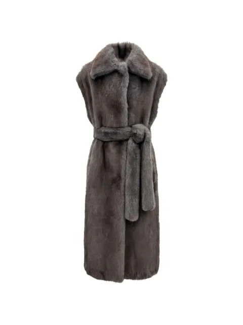 VALENTINI 1972 belted sleeveless coat Grey 4101