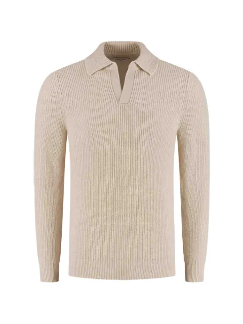 Gran Sasso ribbed-knit polo-collar jumper Neutrals 2506723163054
