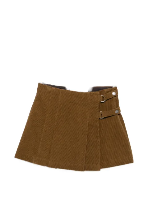 Golden Goose pleated corduroy mini skirt Brown GWP02744P00259620400